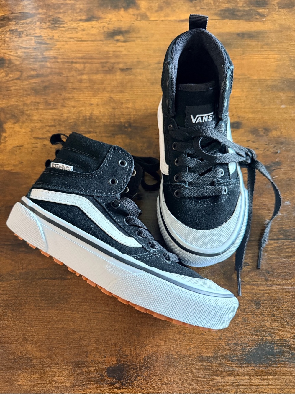 Vans Kids Black and White High-Top Sneakers